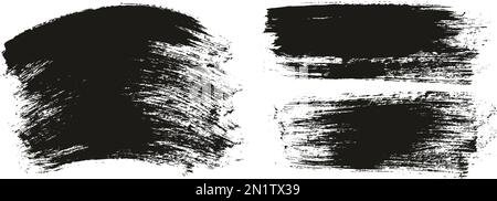 Runder Pinsel normaler langer & gebogener Hintergrund Mix Künstlerpinsel hohe Details Abstrakter Vektor Hintergrund MEGA Mix Set Stock Vektor