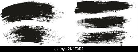 Runder Pinsel normaler langer & gebogener Hintergrund Mix Künstlerpinsel hohe Details Abstrakter Vektor Hintergrund MEGA Mix Set Stock Vektor