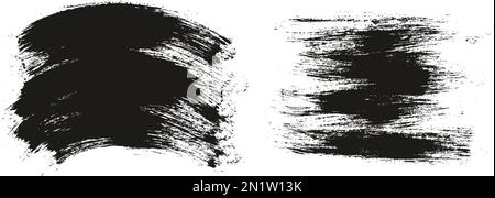 Runder Pinsel normaler langer & gebogener Hintergrund Mix Künstlerpinsel hohe Details Abstrakter Vektor Hintergrund MEGA Mix Set Stock Vektor