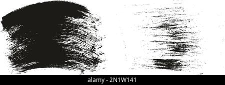 Runder Pinsel normaler langer & gebogener Hintergrund Mix Künstlerpinsel hohe Details Abstrakter Vektor Hintergrund MEGA Mix Set Stock Vektor
