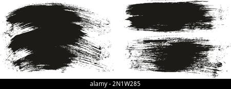 Runder Pinsel normaler langer & gebogener Hintergrund Mix Künstlerpinsel hohe Details Abstrakter Vektor Hintergrund MEGA Mix Set Stock Vektor