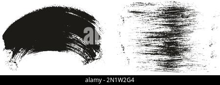 Runder Pinsel normaler langer & gebogener Hintergrund Mix Künstlerpinsel hohe Details Abstrakter Vektor Hintergrund MEGA Mix Set Stock Vektor