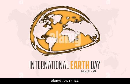 Naturschutz Naturbewusstsein Bannerdesign des Internationalen Erdtages am 20. März Stock Vektor
