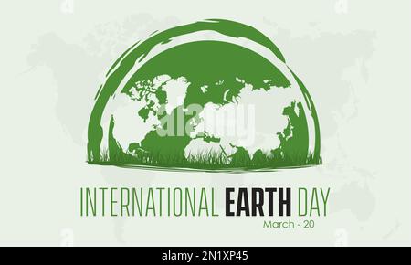 Naturschutz Naturbewusstsein Bannerdesign des Internationalen Erdtages am 20. März Stock Vektor