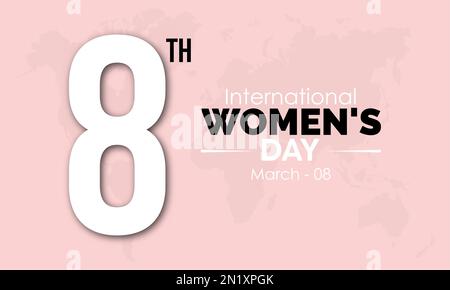Bannerdesign des weiblichen Freiheitsbewusstseins zum Internationalen Frauentag am 08. März Stock Vektor