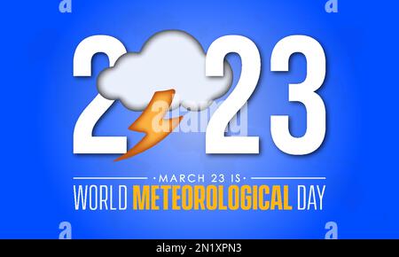 Wolkenvorhersage Wetterbewusstsein Bannerdesign des Weltmeteorologischen Tages am 23. März Stock Vektor