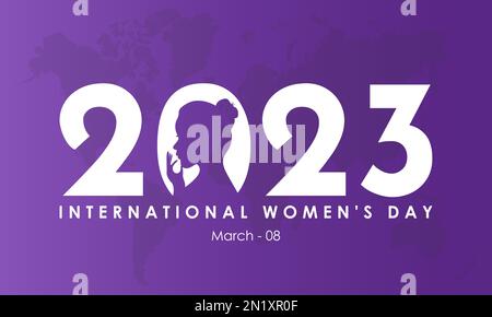 Bannerdesign des weiblichen Freiheitsbewusstseins zum Internationalen Frauentag am 08. März Stock Vektor