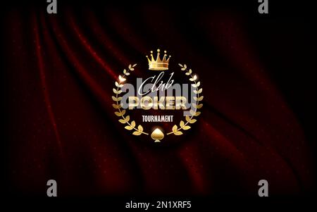 Banner mit Pokerclub-Turnier-Emblem. Stock Vektor
