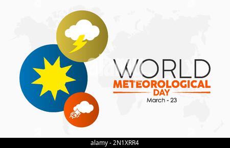 Wolkenvorhersage Wetterbewusstsein Bannerdesign des Weltmeteorologischen Tages am 23. März Stock Vektor