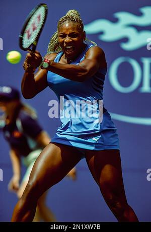 Serena Williams (USA) nimmt am US Open Tennis 2001 Teil. Stockfoto