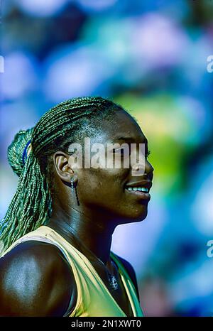 Serena Williams (USA) nimmt am US Open Tennis 2001 Teil. Stockfoto