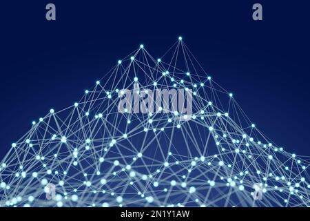 Drahtmodell-Plexus im Querformat Stockfoto