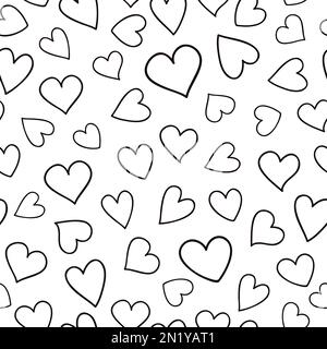 Nahtloses Muster mit Herzen. Er kann für Tapeten, Karten, Geschenkpapiere, Muster für Kleidung und anderes verwendet werden. Stockfoto