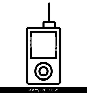 Symbollinie des Strahlungsdetektors isoliert auf weißem Hintergrund. Schwarzer, flacher Klassiker mit modernem Umriss. Lineares Symbol und bearbeitbare Kontur. Einfache und Stock Vektor