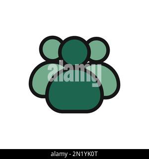 Liniensymbol "Personen gruppieren" isoliert auf weißem Hintergrund. Schwarzer, flacher Klassiker mit modernem Umriss. Lineares Symbol und bearbeitbare Kontur. Einfach und Pixel Stock Vektor