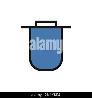 Papierkorbsymbol isoliert auf weißem Hintergrund. Schwarzer, flacher Klassiker mit modernem Umriss. Lineares Symbol und bearbeitbare Kontur. Einfach und pixelgenau Stock Vektor