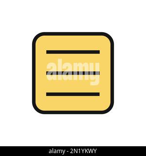 Symbol für Menü-Tonzeile isoliert auf weißem Hintergrund. Schwarzer, flacher Klassiker mit modernem Umriss. Lineares Symbol und bearbeitbare Kontur. Einfach und Pixel p Stock Vektor