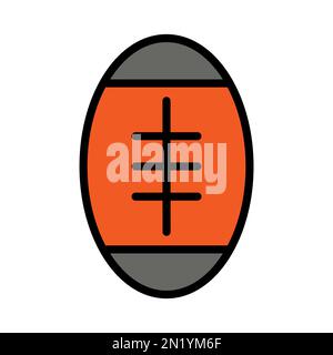Die Ikone des American Football Balls ist isoliert auf weißem Hintergrund. Schwarzer, flacher Klassiker mit modernem Umriss. Lineares Symbol und bearbeitbare Kontur. Ganz Einfach Stock Vektor