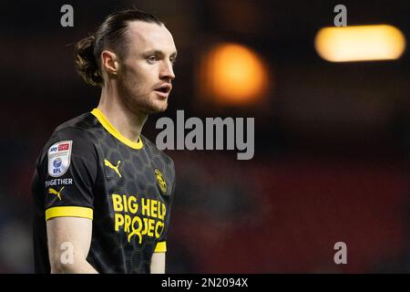 Blackburn, Großbritannien. 06. Februar 2023. Will Keane of Wigan Athletic während des Sky Bet Championship-Spiels Blackburn Rovers vs Wigan Athletic in Ewood Park, Blackburn, Großbritannien, 6. Februar 2023 (Foto von Phil Bryan/News Images) in Blackburn, Großbritannien, am 2./6. Februar 2023. (Foto: Phil Bryan/News Images/Sipa USA) Guthaben: SIPA USA/Alamy Live News Stockfoto