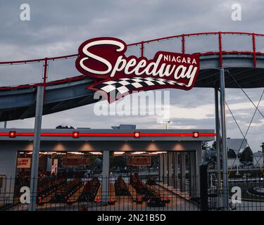 Die Go-Kart-Rennarena Niagara Falls Speedway in Kanada Stockfoto