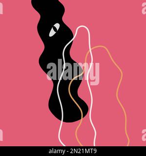 Wellige Formen auf pinkfarbenem Hintergrund Stock Vektor