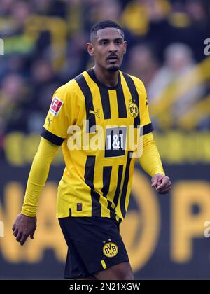 DORTMUND - Sebastien Haller von Borussia Dortmund während des Bundesliga-Spiels zwischen Borussia Dortmund und SC Freiburg am Signal Iduna Park am 4. Februar 2023 in Dortmund. AP | niederländische Höhe | GERRIT VON KÖLN Stockfoto