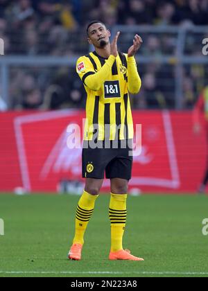 DORTMUND - Sebastien Haller von Borussia Dortmund während des Bundesliga-Spiels zwischen Borussia Dortmund und SC Freiburg am Signal Iduna Park am 4. Februar 2023 in Dortmund. AP | niederländische Höhe | GERRIT VON KÖLN Stockfoto