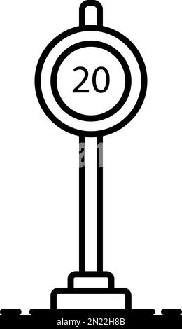 Geschwindigkeitsbegrenzung, Liniensymbol auf transparentem Hintergrund. Umriss Geschwindigkeitsbegrenzung, Liniensymbol Stock Vektor
