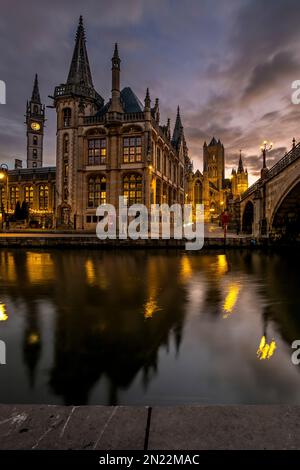 ST. Nicolas Cathedral, Gent, Belgien Stockfoto