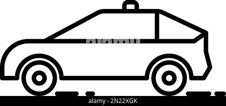Taxi, Linienvektorsymbol auf transparentem Hintergrund. Modellstruktur Taxi, Liniensymbol Stock Vektor