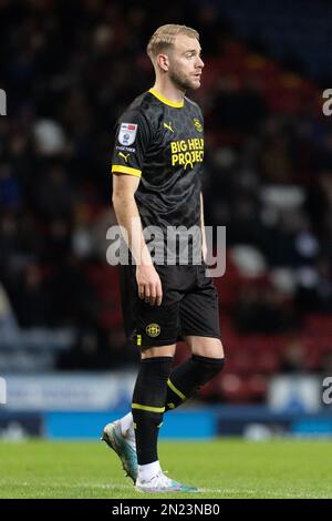 Blackburn, Großbritannien. 06. Februar 2023. Jack Whatmough von Wigan Athletic während des Sky Bet Championship-Spiels Blackburn Rovers vs Wigan Athletic in Ewood Park, Blackburn, Großbritannien, 6. Februar 2023 (Foto von Phil Bryan/News Images) in Blackburn, Großbritannien, am 2./6. Februar 2023. (Foto: Phil Bryan/News Images/Sipa USA) Guthaben: SIPA USA/Alamy Live News Stockfoto