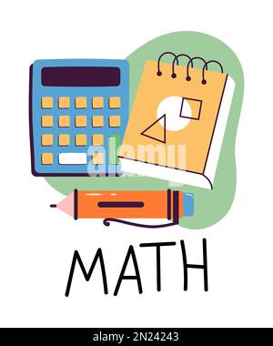 Mathematischer Symbolvektor. Wieder-zur-Schule-Illustration. Grundschule Stock Vektor