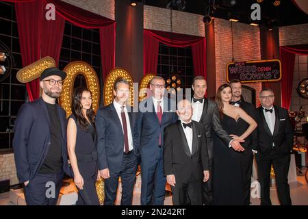 Mark Forster, Yvonne Catterfeld, Markus Lanz, Guenther Jauch, Bernhard Hoecker, Kai Pflaume, Katrin Bauerfeind, Joko Winterscheidt, Elton beim Fototermin na Stockfoto