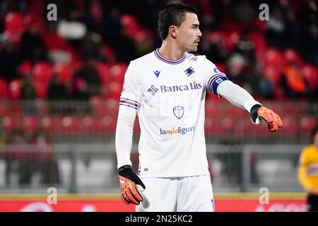 Monza, Italien - 06./02./2023, Emil Audero (UC Sampdoria) während der italienischen Meisterschaft Serie A Fußballspiel zwischen AC Monza und UC Sampdoria am 6. Februar 2023 im U-Power Stadium in Monza, Italien - Photo Morgese-Rossini / DPPI Stockfoto