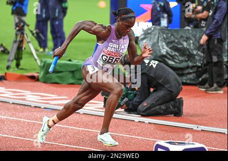 Victoria Ohuruogu (Großbritannien). 4 x 400 Staffelrennen Frauen Bronze Medaille. Europameisterschaft München 2022 Stockfoto