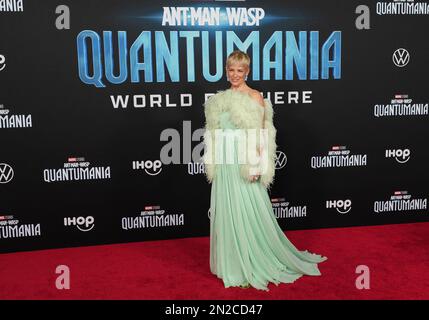 Los Angeles, USA. 06. Februar 2023. Evangeline Lilly kommt am Montag, den 6. Februar 2023, im Regency Village Theater in Westwood, Kalifornien, zum ANT-MAN der Marvel Studios UND ZUM WASP: QUANTUMANIA World Premiere. (Foto: Sthanlee B. Mirador/Sipa USA) Guthaben: SIPA USA/Alamy Live News Stockfoto