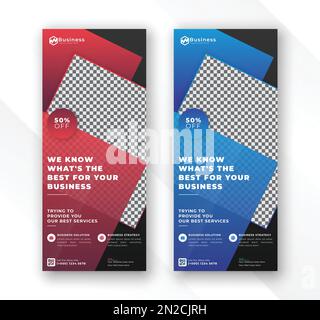 Moderne farbenfrohe Gradientendarstellung abstrakte Geschäftswerbung Rollup-Standbanner-Designvorlage Stock Vektor