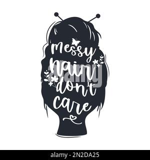 Schmutzige Haare sind egal, Vektorziffern. Stock Vektor