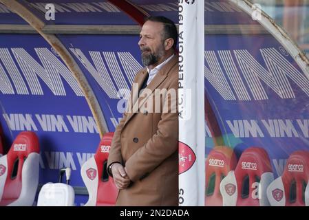 Renato Curi Stadion, Perugia, Italien, 04. Februar 2023, massimiliano santopadre (presidente perugia calcio) während AC Perugia vs Brescia Calcio - IT Stockfoto