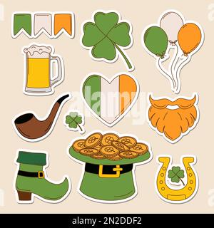 St. Patricks Vektorbildungs-Set Stock Vektor