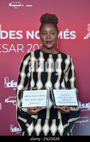 Paris, Frankreich. Am 6. Februar 2023 nimmt Regisseurin Alice Diop am Cesar Nomee Dinner im Le Fouquet's am 6. Februar 2023 in Paris, Frankreich, Teil. Foto: Franck Castel/ABACAPRESS.COM Stockfoto