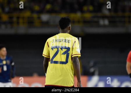 Bogota, Kolumbien, 6. februar 2023. Jorge Cabezas aus Kolumbien während des CONMEBOL U-20-Turnierspiels zwischen Brasilien (2) und Paraguay (0) in Bogota, Kolumbien, 6. februar 2023. Foto von: Cristian Bayona/Long Visual Press Stockfoto