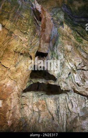 Baerenhoehle, Karlshoehle, Erpfinger Hoehle, Stalaktitenhöhle, weißer Jurassic-Kalkstein, Sonnenbühl-Erpfingen, Baden-Württemberg, Deutschland Stockfoto