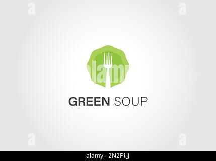 Designvorlage für Vektorlogo für grüne Suppe Stock Vektor
