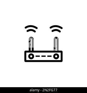 Router-bezogenes Signalsymbol isoliert, WiFi-Router Stock Vektor