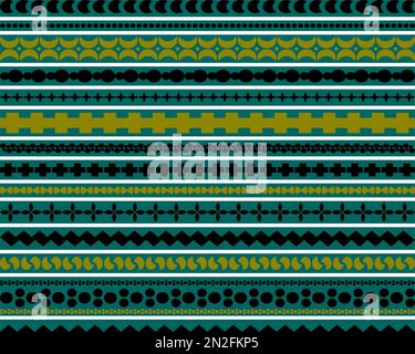 Farbenfrohe Aztekische Tribal Dekorative Ethnische Zierformen Rahmen Stockfoto