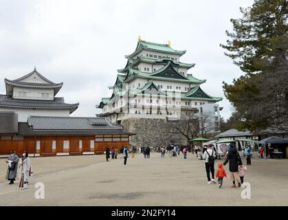 Das wunderschöne Schloss Nagoya in Nagoya, Japan. Stockfoto