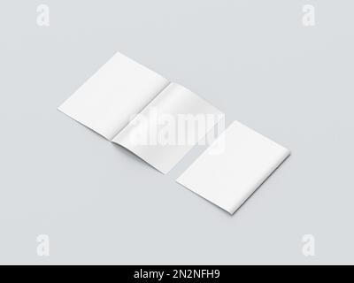 A4 Advertising Magazine Broschürenmodell 3D Rendering White Background (Weißer Hintergrund) Stockfoto