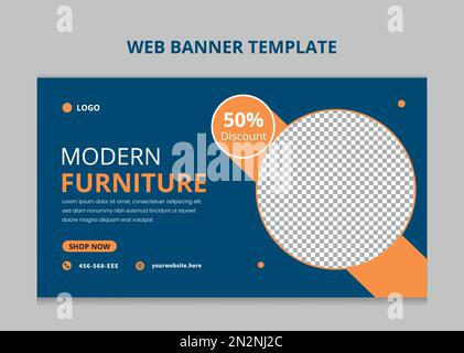 Moderne Möbelvorlage für Webbanner. Stock Vektor