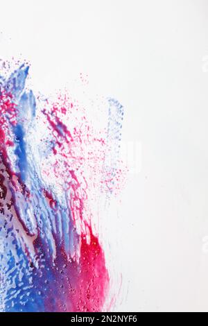 Abstrakte moderne Kunst, rot-blaue Malerei Stockfoto